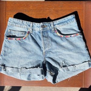 rainbow embroidered shorts 🌈